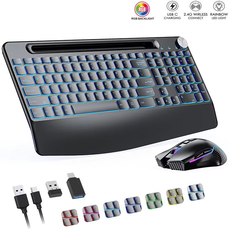 Gaming Keyboard Types - Bezprzewodowa klawiatura i mysz 2,4G i