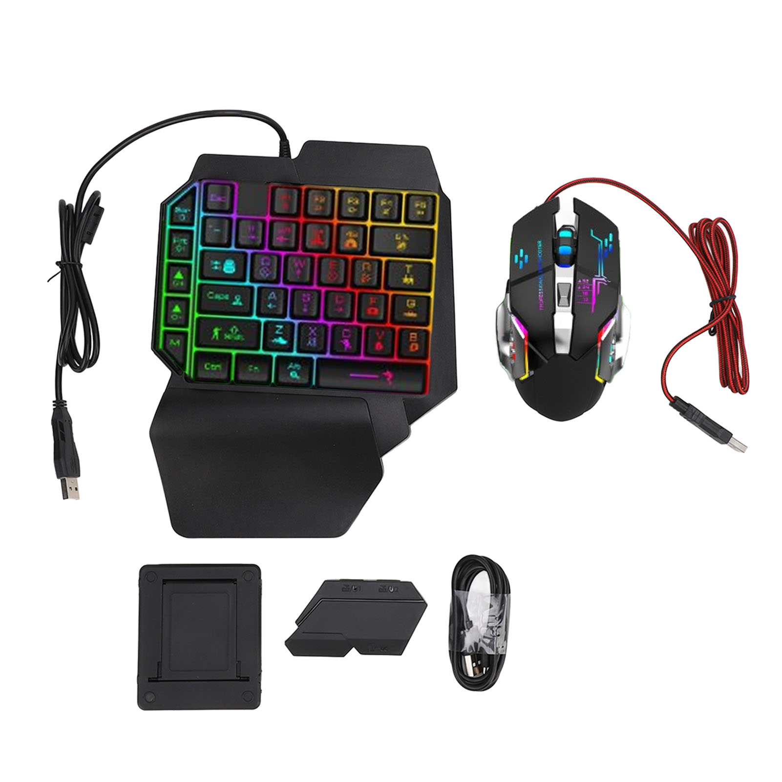 Gaming Keyboard Half - Zestaw konwertera klawiatura-mysz, responsywna klawiatura i
