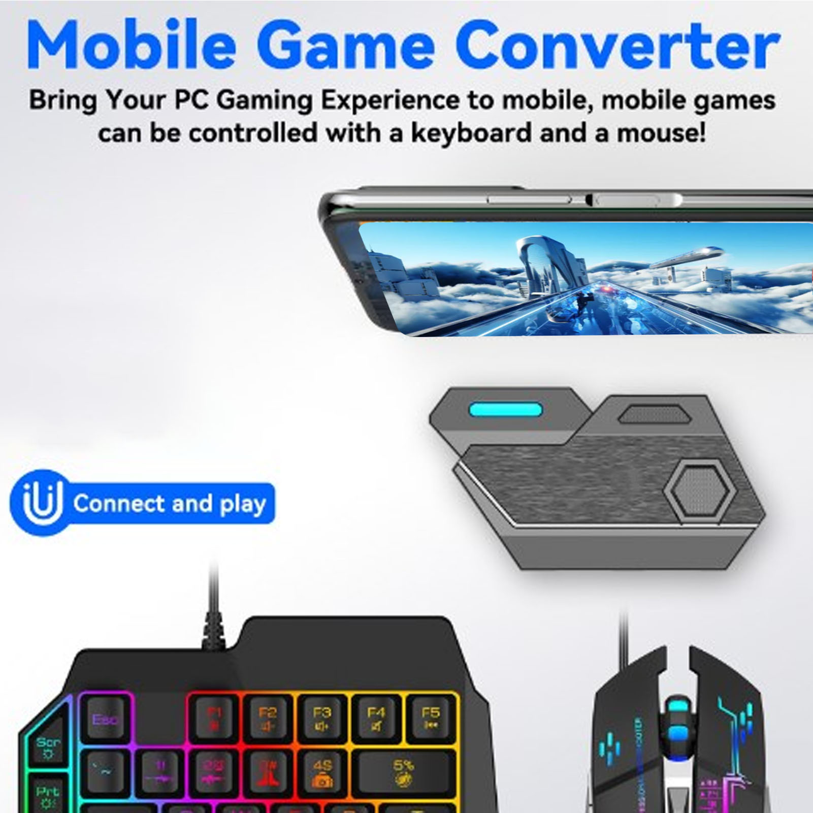 Gaming Keyboard Mobile - Zestaw do gier mobilnych: klawiatura i