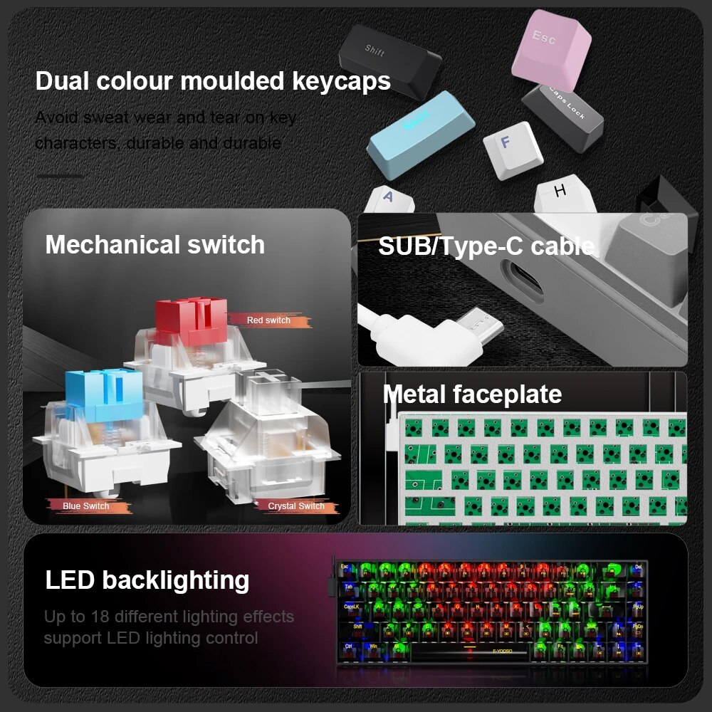 E-YOOSO Z686 USB Mini Slim Mec – Gaming Keyboard Mobile recenzja i cena