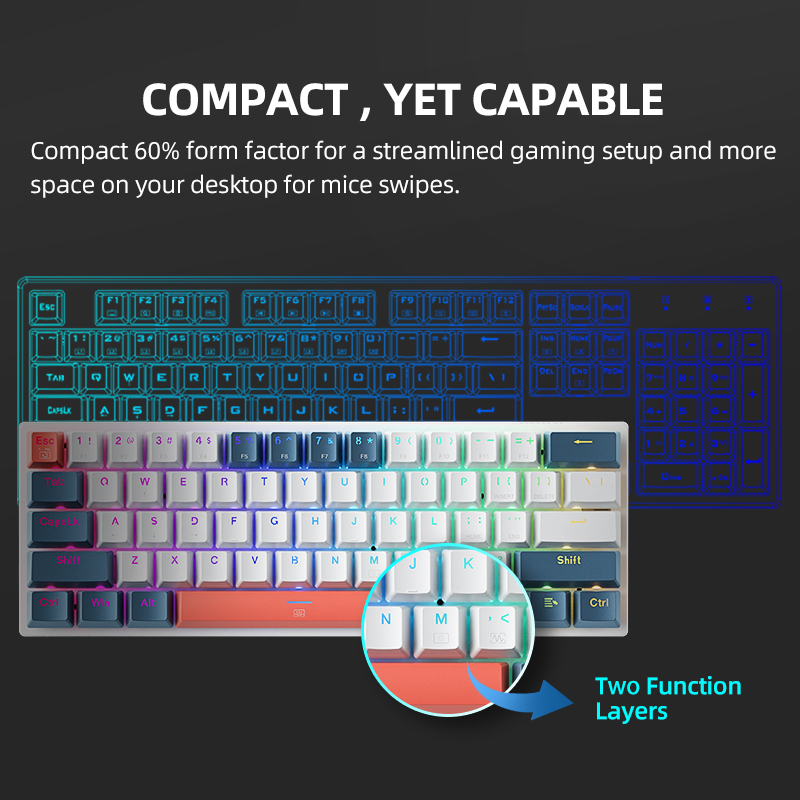 K500-B61 Machenike Mini Mechan – Gaming Keyboard Mechanical Wireless recenzja i cena